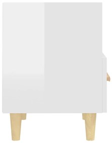 Mesas de cabeceira 2 pcs 40x35x47 cm branco brilhante