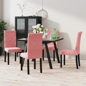 vidaXL Cadeiras de jantar 4 pcs veludo rosa