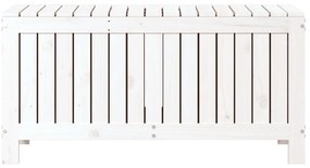 Caixa de arrumação jardim 108x42,5x54 cm pinho maciço branco