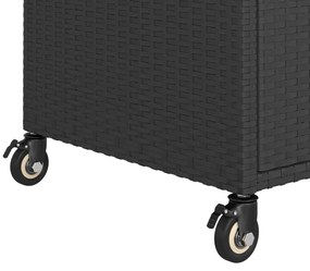 Carrinho de bar com gaveta 100x45x97 cm vime PE preto