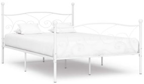 284449 vidaXL Estrutura de cama com estrado de ripas 120x200 cm metal branco