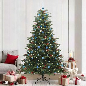 vidaXL Árvore de Natal Artificial Verde 240 cm PVC, Metal e Plástico