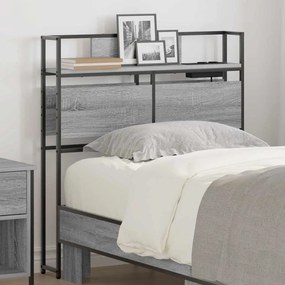 vidaXL Cabeceira de armazenamento com cabeceira Sonoma cinzento 80 cm