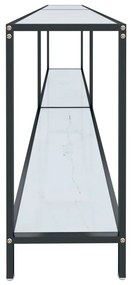 Mesa consola branco 220x35x75,5 cm vidro temperado