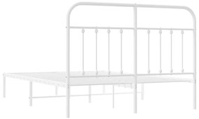 Estrutura de cama com cabeceira 135x190 cm metal branco