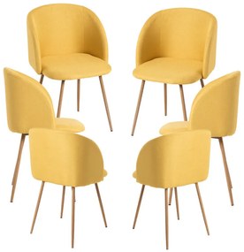Pack 6 Cadeiras Velt Tecido - Amarelo