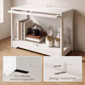 Vitrine Expositora para Coleções com Porta Acrílica Elevatória Deslizante para Figuras Decorativas 59x30x40 cm Branco