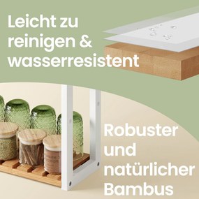 Estante de bambu com 3 prateleiras ajustáveis 15 x 60 x 54 cm bege + branco