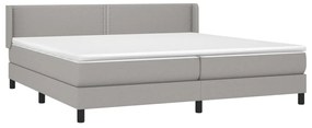 Cama com molas/colchão 200x200 cm tecido cinza-claro