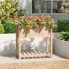823759 vidaXL Vaso/floreira com prateleira 82,5x34,5x81 cm pinho maciço