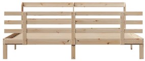 Estrutura de cama com cabeceira 200x200 cm pinho maciço