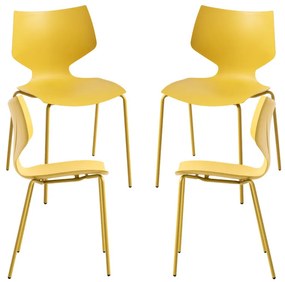 Pack 4 Cadeiras Plecy - Amarelo