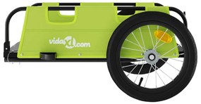 Reboque de bicicleta tecido oxford/ferro verde