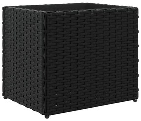 Vaso/floreira de jardim 2 pcs 36x30x32 cm vime PE preto