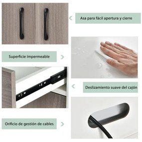 Armário de cozinha com 3 portas, despensa, gaveta, escorredor de roupa, prateleiras reguláveis, amplo espaço aberto para micro-ondas, branco
