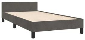 Estrutura de cama sem colchão 100x200 cm veludo cinzento-escuro