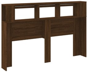 Cabeceira c/ LEDs 160x18,5x103,5 cm carvalho castanho