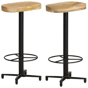 vidaXL Bancos de bar 2 pcs 76 cm madeira de mangueira maciça