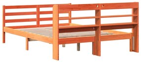 Cama sem colchão 120x190 cm madeira pinho maciça castanho-mel