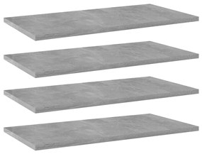 Prateleiras para estante 4 pcs 60x30x1,5cm contraplacado cinza