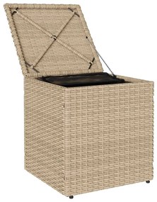 Bancos de jardim com almofadas 2 unid 40x40x43 cm vime PE bege