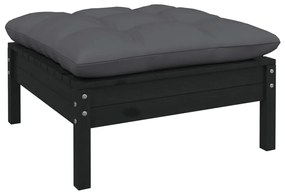 11 pcs conjunto lounge de jardim c/ almofadões pinho preto