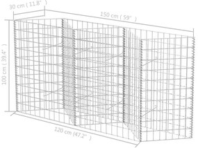 Cesto gabião aço galvanizado 120x30x100 cm