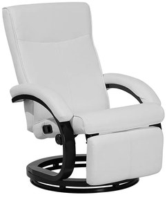 Cadeira reclinável em pele sintética branca MIGHT Beliani