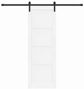 Porta Deslizante vidaXL com Conjunto de Ferragens Branca 73,5x211 cm M