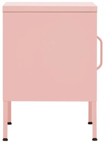 Mesas de cabeceira 2 pcs 35x35x51 cm aço rosa