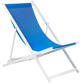 Cadeira de jardim dobrável azul e branca LOCRI II Beliani