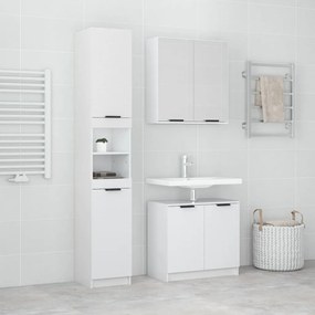 vidaXL 3 pcs conj. móveis casa de banho deriv.madeira branco brilhante