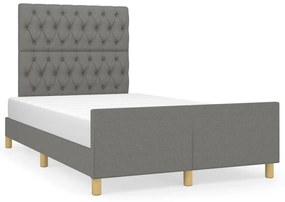 vidaXL Estrutura de cama sem colchão cinza escuro 120x190 cm tecido