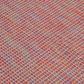 Tapete de tecido plano para exterior 120x170 cm vermelho