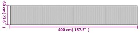 Tapete retangular 60x400 cm bambu cinzento