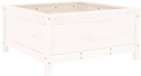 Vaso/floreira de jardim 82,5x82,5x39 cm pinho maciço branco