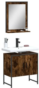 vidaXL 2 pcs conj. móveis casa banho derivados madeira carvalho fumado