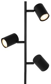 Candeeiro de pé moderno preto madeira 3 luzes - Jeana Moderno,Industrial