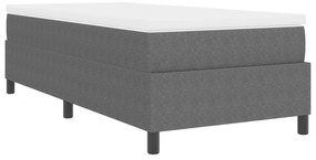 Cama Box Spring com Colchão - Cinza Claro, Solteiro, Tecido de Corduro