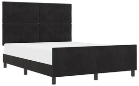 Cama vidaXL Preta 140x200 cm Veludo