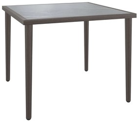 3 pcs conjunto lounge de jardim c/ almofadões vime PE cinzento