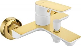 Mexen Alfa bateria de banheira, branca/dourada - 745730-25