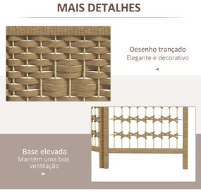 Biombo de 4 Painéis Dobrável Separador de Ambientes de Corda de Papel e Estrutura de Madeira 60x170 cm Natural