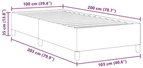 Estrado de Cama Creme 100x200 cm Tecido de Corduroy