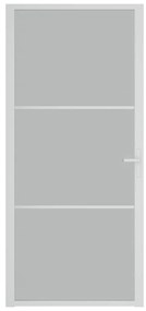 Porta de interior 93x201,5 cm vidro fosco e alumínio branco