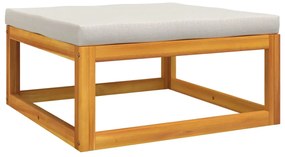 4 pcs conj. lounge de jardim madeira c/ almofadões cinza-claro