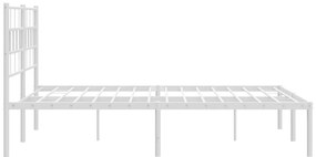 Estrutura de cama com cabeceira 135x190 cm metal branco