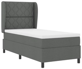 Cama Box com Colchão Cinza Escuro 90x200 cm - Tecido