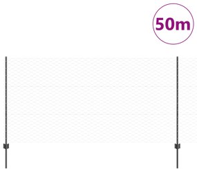 Postes de Cerca vidaXL 22 pcs U-Channel Cinza 120 cm Aço, Cerca Hexago