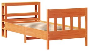 Cama sem colchão 90x200 cm pinho maciço castanho-mel
